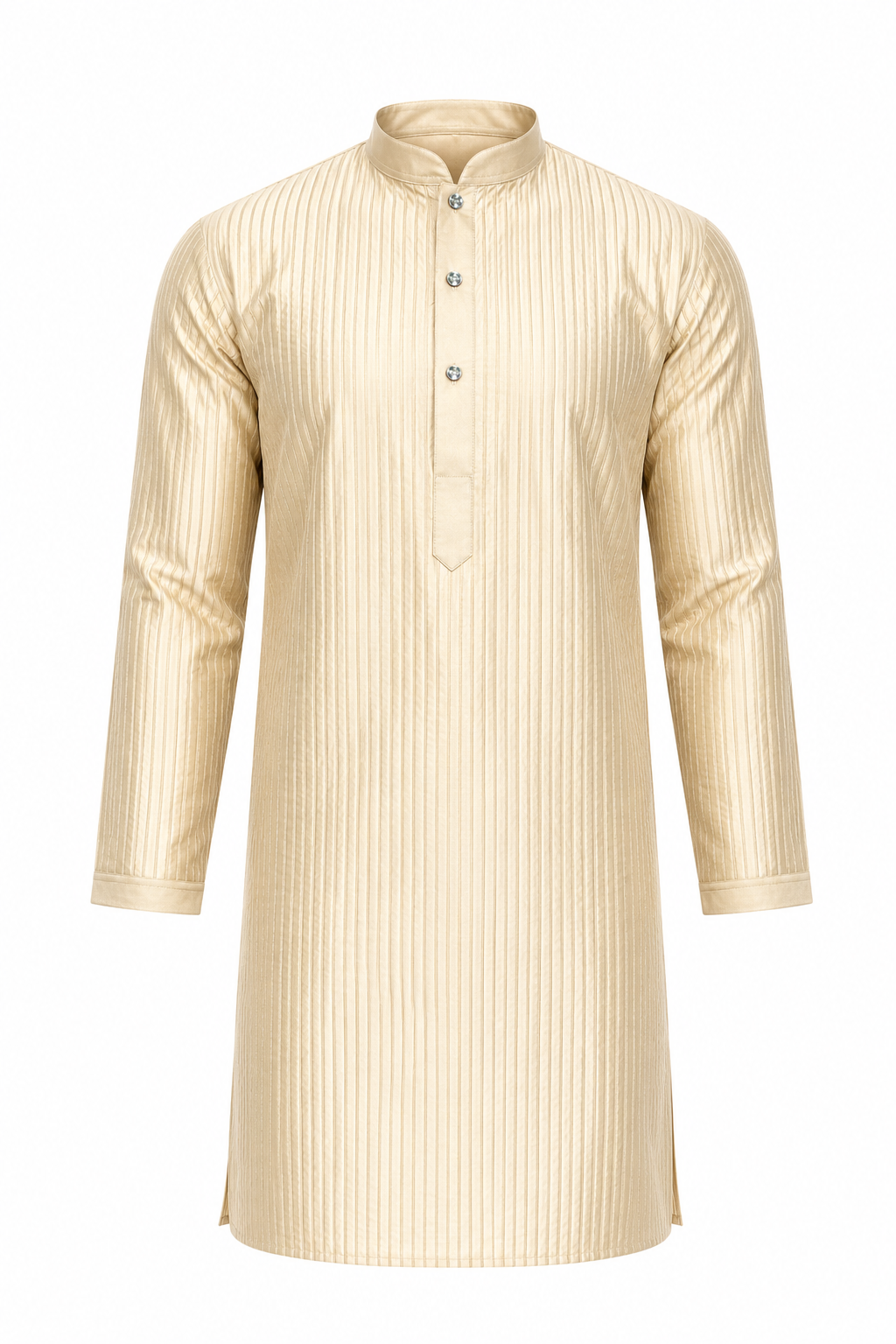 Cream Textured Premium Kurta Pajama Set